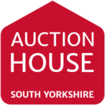 Auction House South Yorkshire logo, red pentagon shape.