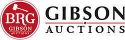 BRG Gibson Auctions logo, featuring a red circle with a gavel and "BRG Gibson Auctions" in white.