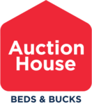 Beds & Bucks Auction House logo: Red house icon with "Auction House" text.