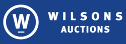 Wilsons Auctions logo on a blue background.