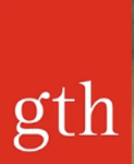 GTH logo with white letters on red background
