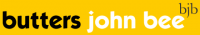 Butters John Bee logo on yellow background.