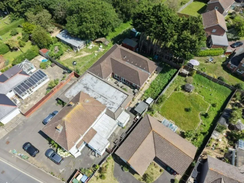 Aerial view of a substantial former care home on the isle of wight