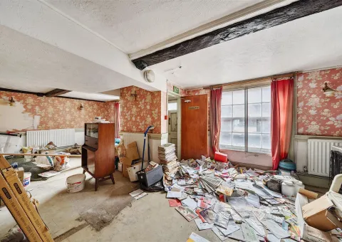 room interior full of rubbish